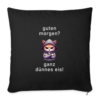 Ganz dünnes Eis mit Polygon Katze - Sofakissenbezug 45 x 45 cm - Schwarz - Vorne