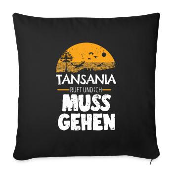 Tansania - Sofakissenbezug 45 x 45 cm - Schwarz - Vorne