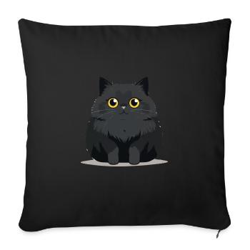 Chonky Cat - Cute Pet Sticker - Sofa pillowcase 17,3'' x 17,3'' (45 x 45 cm) - black - Front