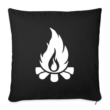 camping - Housse de coussin décorative 45 x 45 cm - noir - Devant