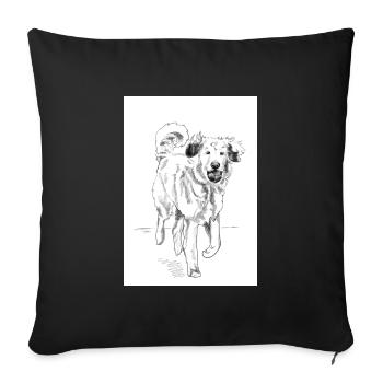 Illustration « Chien » - Housse de coussin décorative 45 x 45 cm - noir - Devant