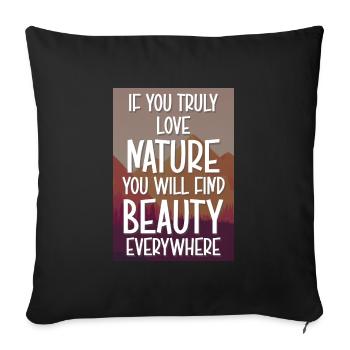 Forest Hiking Environmental Protection Mountains - Sofa pillowcase 17,3'' x 17,3'' (45 x 45 cm) - black - Front