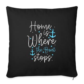 Croisière voilier - Housse de coussin décorative 45 x 45 cm - noir - Devant