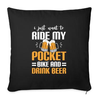 Motard Motocross Mud - Housse de coussin décorative 45 x 45 cm - noir - Devant