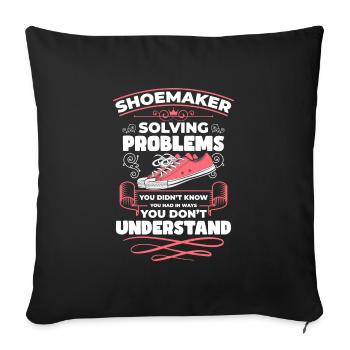 Cobbler Work Craftsmen Work - Sofa pillowcase 17,3'' x 17,3'' (45 x 45 cm) - black - Front