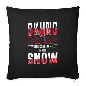 Winter Sports Alps Snowboard Descent - Sofa pillowcase 17,3'' x 17,3'' (45 x 45 cm) - black - Front