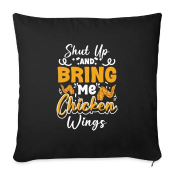 Buffet Repas Mets délicats - Housse de coussin décorative 45 x 45 cm - noir - Devant