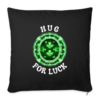 Hug for luck - Sofa pillowcase 17,3'' x 17,3'' (45 x 45 cm) - black - Front
