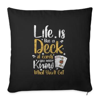 Jeu de cartes Ace Vegas - Housse de coussin décorative 45 x 45 cm - noir - Devant