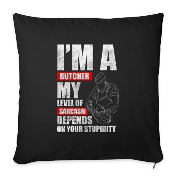 Butcher Steak Slaughterhouse - Sofa pillowcase 17,3'' x 17,3'' (45 x 45 cm) - black - Front