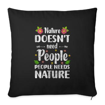 Tree, Nature lover, Recreation, Landscape - Sofa pillowcase 17,3'' x 17,3'' (45 x 45 cm) - black - Front