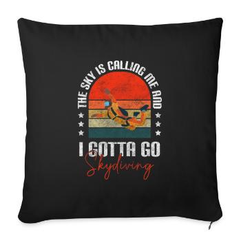 Saut en parachute Base Jump - Housse de coussin décorative 45 x 45 cm - noir - Devant