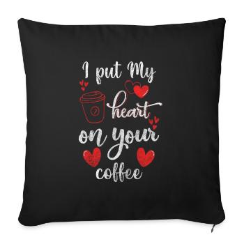 Barman connaisseur Latte Macchiato Grain de café - Housse de coussin décorative 45 x 45 cm - noir - Devant
