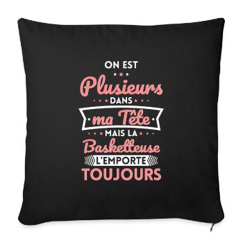 Plusieurs dans tête Basketteuse l'emporte toujours - Housse de coussin décorative 45 x 45 cm - noir - Devant