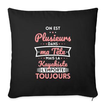 Plusieurs dans tête la Kayakiste l'emporte - Housse de coussin décorative 45 x 45 cm - noir - Devant