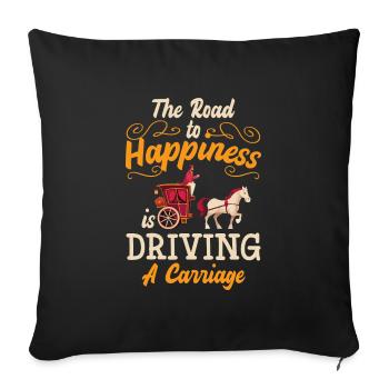 Conducteur de calèche Carrossier Oldschool - Housse de coussin décorative 45 x 45 cm - noir - Devant