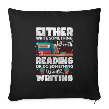 Author Literature Author Book Author - Sofa pillowcase 17,3'' x 17,3'' (45 x 45 cm) - black - Front