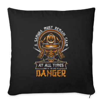 Japon Arts martiaux Asiatique Ronin - Housse de coussin décorative 45 x 45 cm - noir - Devant