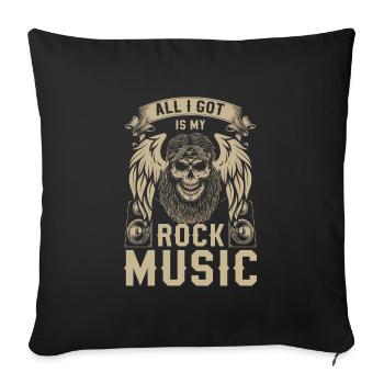 Rock, Hardrocker, Heavy Metal - Sofa pillowcase 17,3'' x 17,3'' (45 x 45 cm) - black - Front