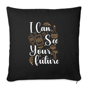 Psychic Astrologer - Sofa pillowcase 17,3'' x 17,3'' (45 x 45 cm) - black - Front