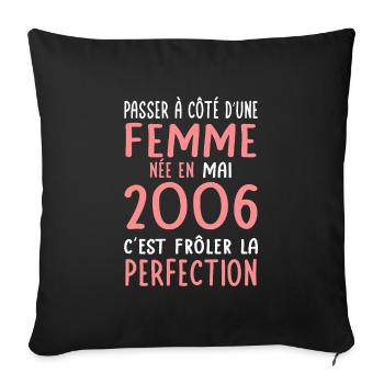 Birthday 18 years old - Born in May 2006 - Sofa pillowcase 17,3'' x 17,3'' (45 x 45 cm) - black - Front