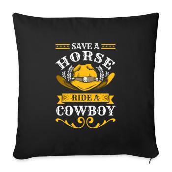 Rodéo Sheriff America Westerpferd - Housse de coussin décorative 45 x 45 cm - noir - Devant