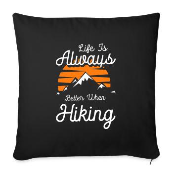 Escalade, Sommet, Hobby, Aventure - Housse de coussin décorative 45 x 45 cm - noir - Devant