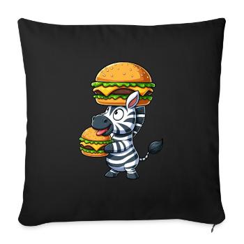 Whimsical Zebra Hamburger Fast Food Cheeseburger - Sofa pillowcase 17,3'' x 17,3'' (45 x 45 cm) - black - Front
