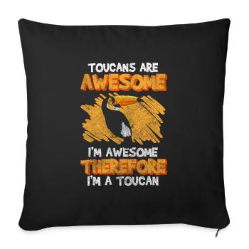 Tukan Tropen Amazonas Fliegen - Sofakissenbezug 45 x 45 cm - Schwarz - Vorne