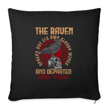Crow Odin Black Rune - Sofa pillowcase 17,3'' x 17,3'' (45 x 45 cm) - black - Front