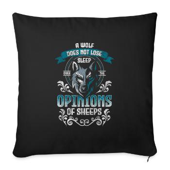 Wolves Predator Strength - Sofa pillowcase 17,3'' x 17,3'' (45 x 45 cm) - black - Front