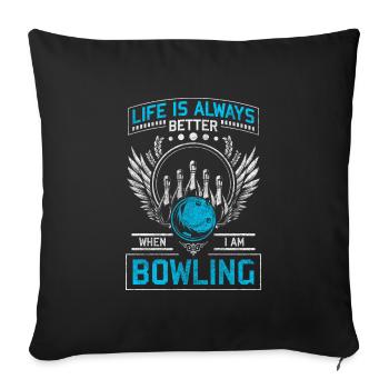 Bowling Pin Winner Bowling Club - Sofa pillowcase 17,3'' x 17,3'' (45 x 45 cm) - black - Front
