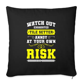Building tilers - Sofa pillowcase 17,3'' x 17,3'' (45 x 45 cm) - black - Front