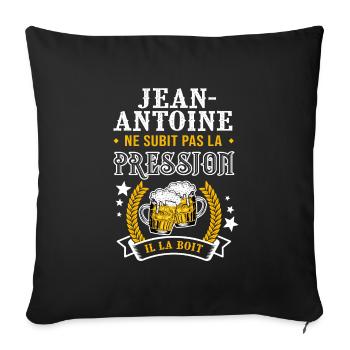 Jean-Antoine bière cadeau jean antoine fêtes - Housse de coussin décorative 45 x 45 cm - noir - Devant