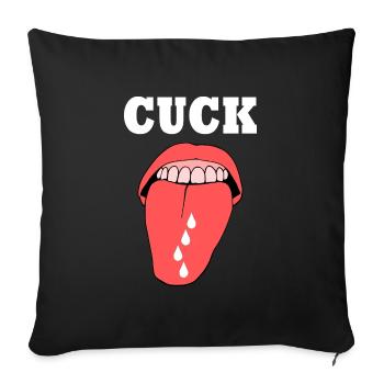 cuckold cuck tongue - Sofa pillowcase 17,3'' x 17,3'' (45 x 45 cm) - black - Front