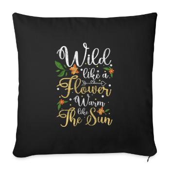 Flowers Affection Romantic Blossom - Sofa pillowcase 17,3'' x 17,3'' (45 x 45 cm) - black - Front