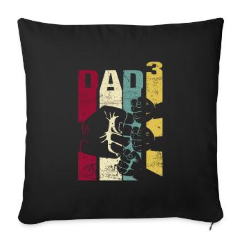 Papa Father of 3 Children Children Triplet Sons - Sofa pillowcase 17,3'' x 17,3'' (45 x 45 cm) - black - Front
