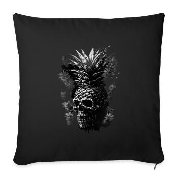 Fruit d’ananas effrayant - Housse de coussin décorative 45 x 45 cm - noir - Devant