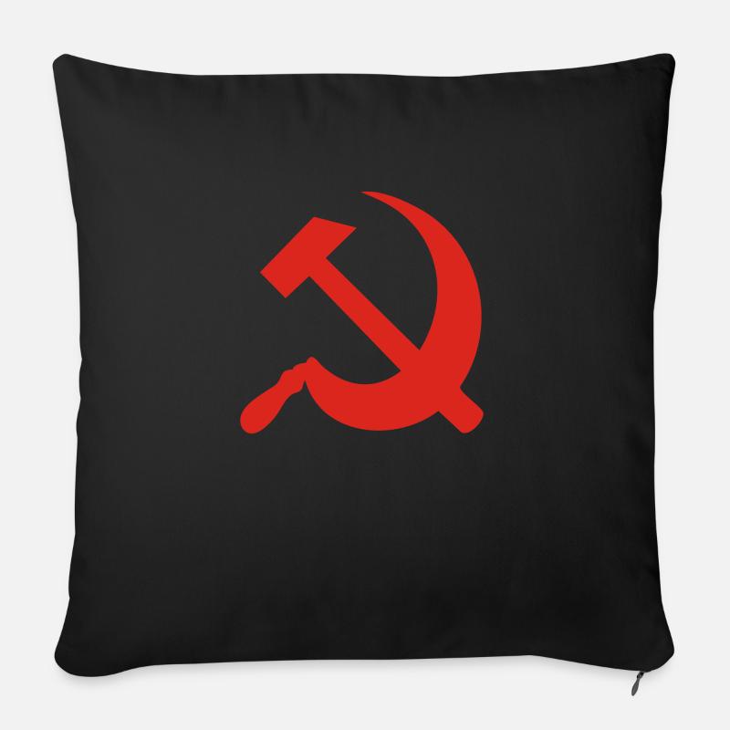 marteau et la faucille - Housse de coussin décorative 45 x 45 cm - noir