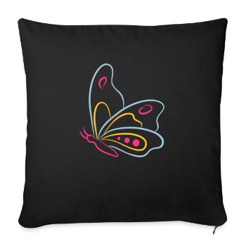 butterfly - Housse de coussin décorative 45 x 45 cm - noir - Devant