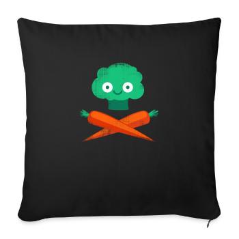 Veggie Pirate - Sofa pillowcase 17,3'' x 17,3'' (45 x 45 cm) - black - Front