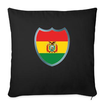 Bolivie (Bolivien_Wappen) - Housse de coussin décorative 45 x 45 cm - noir - Devant