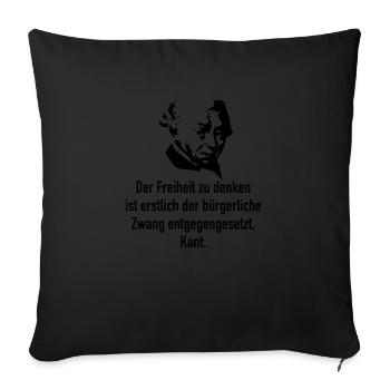 Kant: Der Freiheit zu denken ist erstlich der bür - Sofakissenbezug 45 x 45 cm - Schwarz - Vorne