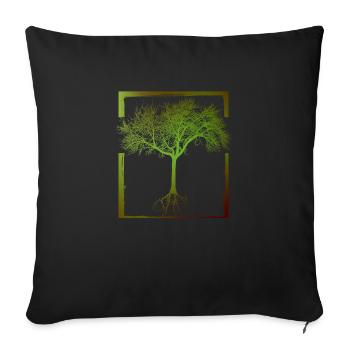 Mutter Natur - Rahmen 01 - Sofakissenbezug 45 x 45 cm - Schwarz - Vorne