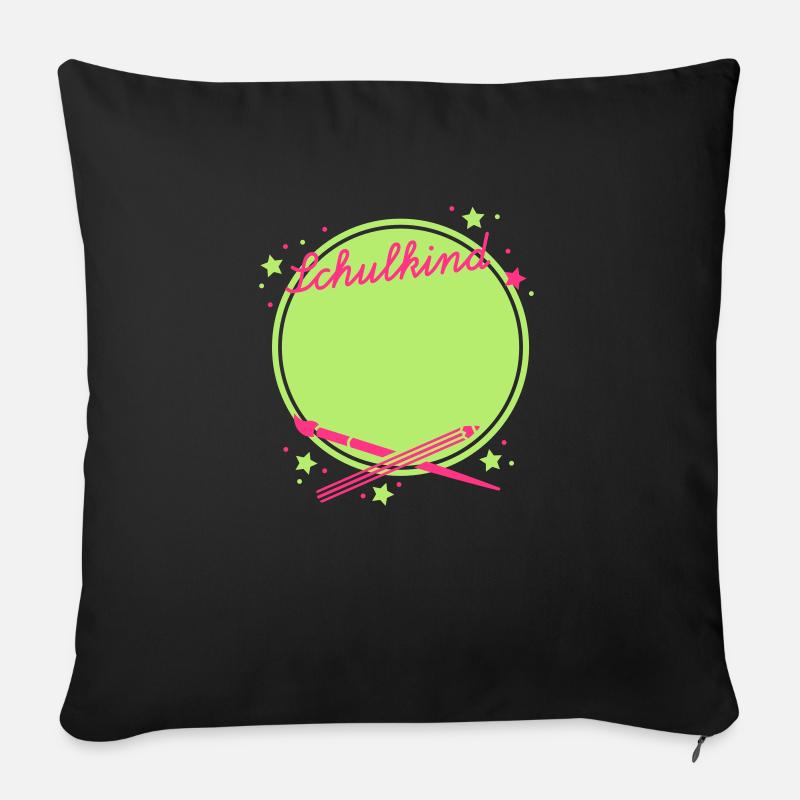 Schulkind Kreis - Sofakissenbezug 45 x 45 cm - Schwarz