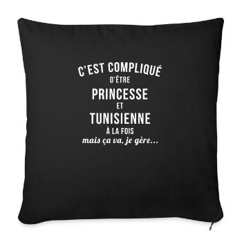 Tunisienne Princesse - Housse de coussin décorative 45 x 45 cm - noir - Devant