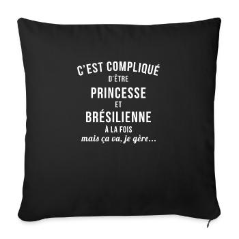 Brésilienne Princesse - Housse de coussin décorative 45 x 45 cm - noir - Devant