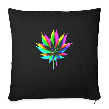 colorful HANF - Sofakissenbezug 45 x 45 cm - Schwarz - Vorne