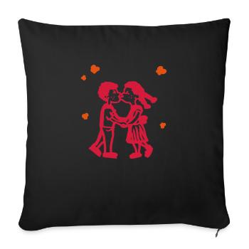 valentine - Housse de coussin décorative 45 x 45 cm - noir - Devant