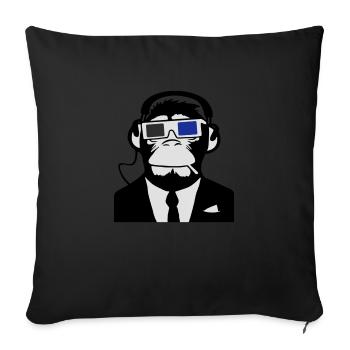 3D Ape Monkey Electroclub Casque motif - Housse de coussin décorative 45 x 45 cm - noir - Devant